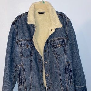 Alpine Swiss Sherpa-Lined Denim Jacket